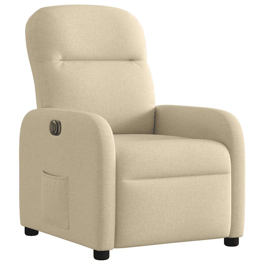 Fauteuil verstelbaar elektrisch stof crèmekleurig