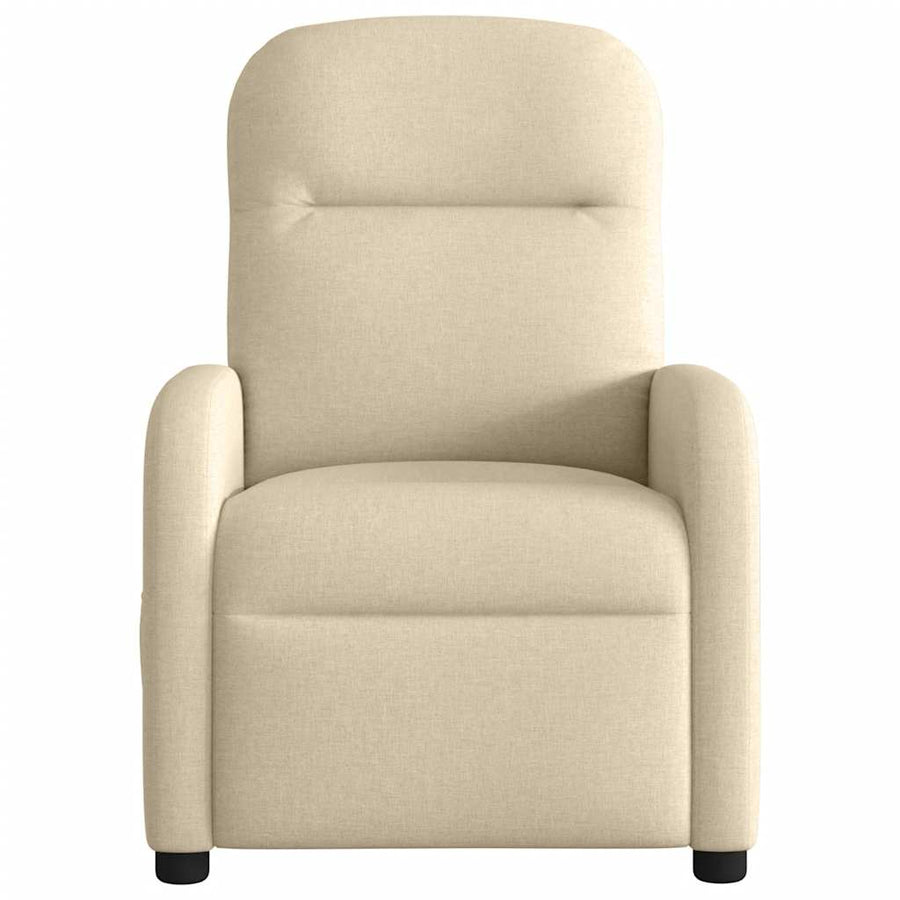 Fauteuil verstelbaar elektrisch stof crèmekleurig