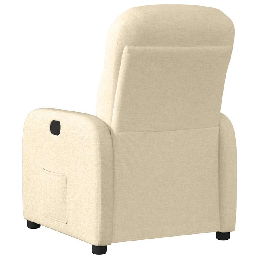 Fauteuil verstelbaar elektrisch stof crèmekleurig