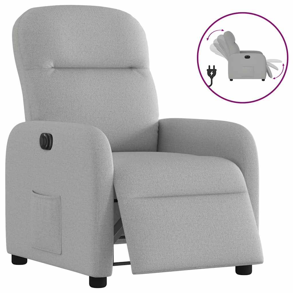 Fauteuil elektrisch verstelbaar stof wolk grijs