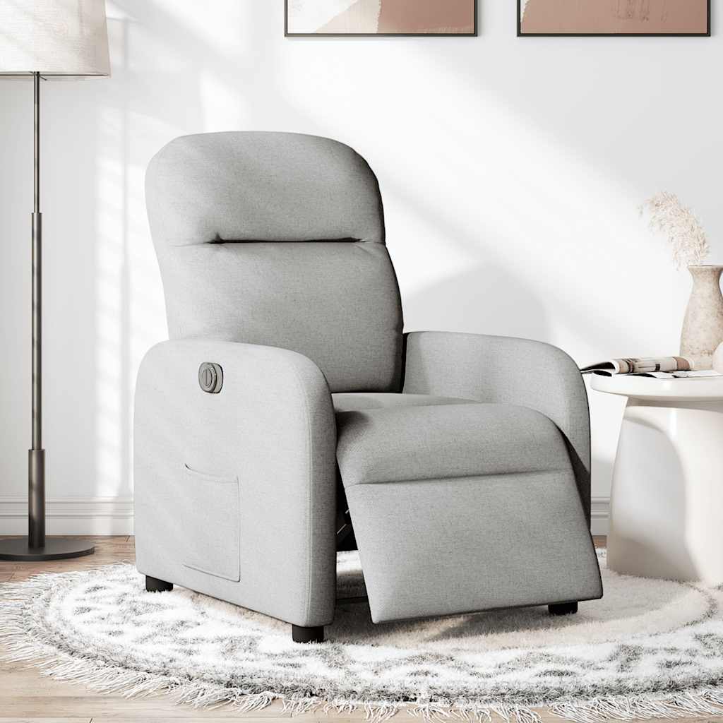 Fauteuil elektrisch verstelbaar stof wolk grijs