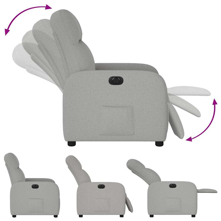 Fauteuil elektrisch verstelbaar stof wolk grijs
