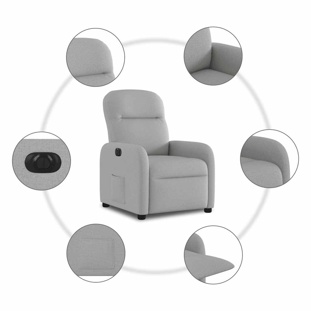 Fauteuil elektrisch verstelbaar stof wolk grijs