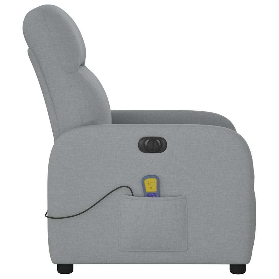 Massagestoel elektrisch verstelbaar stof lichtgrijs