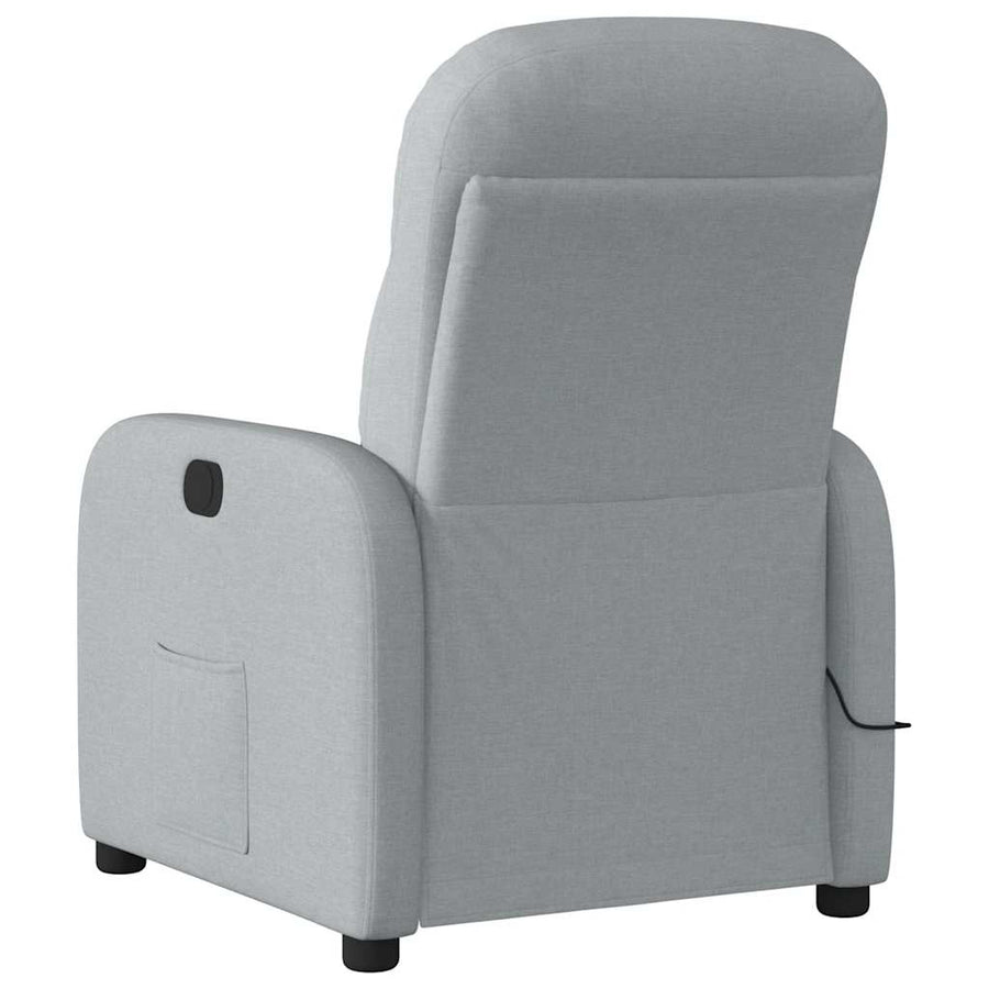 Massagestoel elektrisch verstelbaar stof lichtgrijs