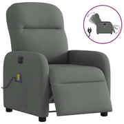 Massage chair electrically adjustable fabric dark grey