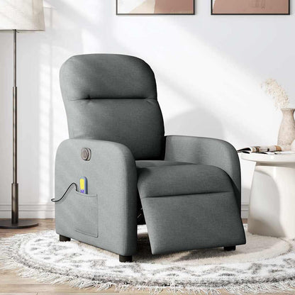 Massagestoel elektrisch verstelbaar stof donkergrijs
