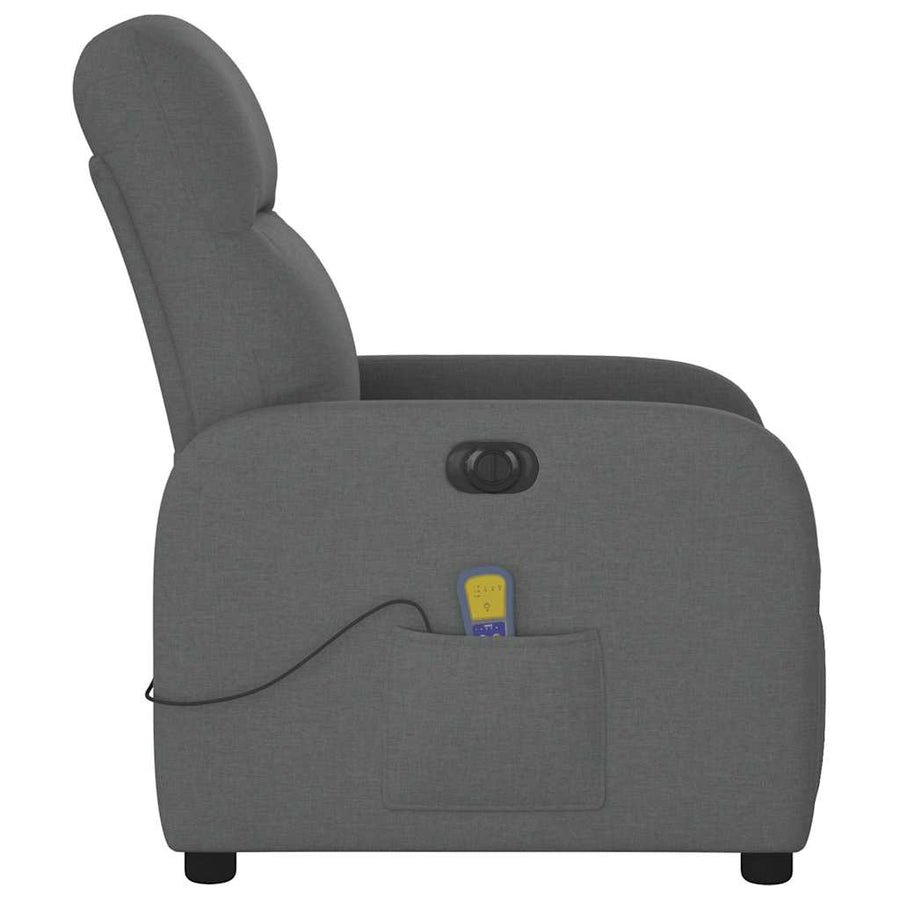 Massagestoel elektrisch verstelbaar stof donkergrijs