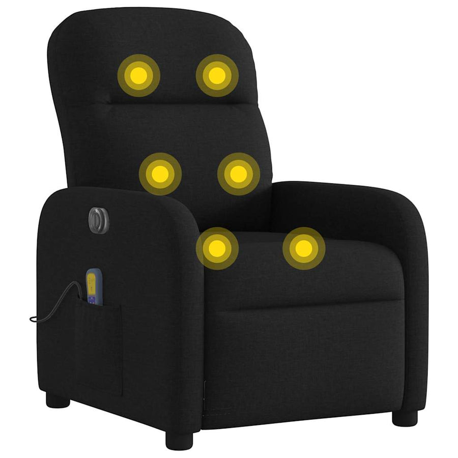 Massagestoel elektrisch verstelbaar stof zwart