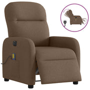Electric adjustable massage chair, brown fabric