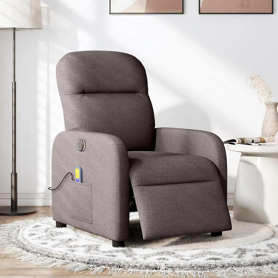 Massagestoel elektrisch verstelbaar stof donkerbruin