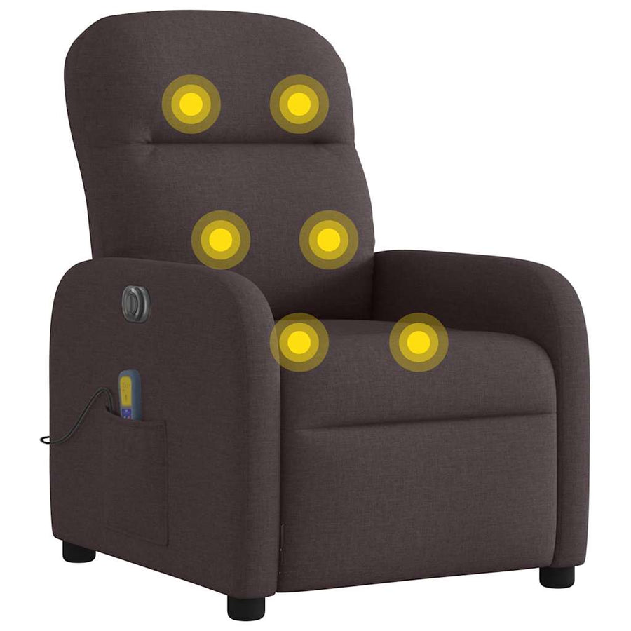 Massagestoel elektrisch verstelbaar stof donkerbruin