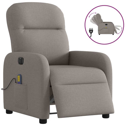 Massagestoel elektrisch verstelbaar stof taupe