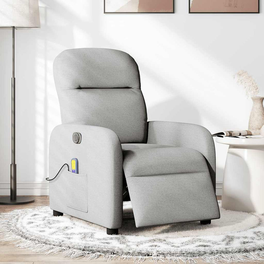 Massagestoel elektrisch verstelbaar stof wolk grijs