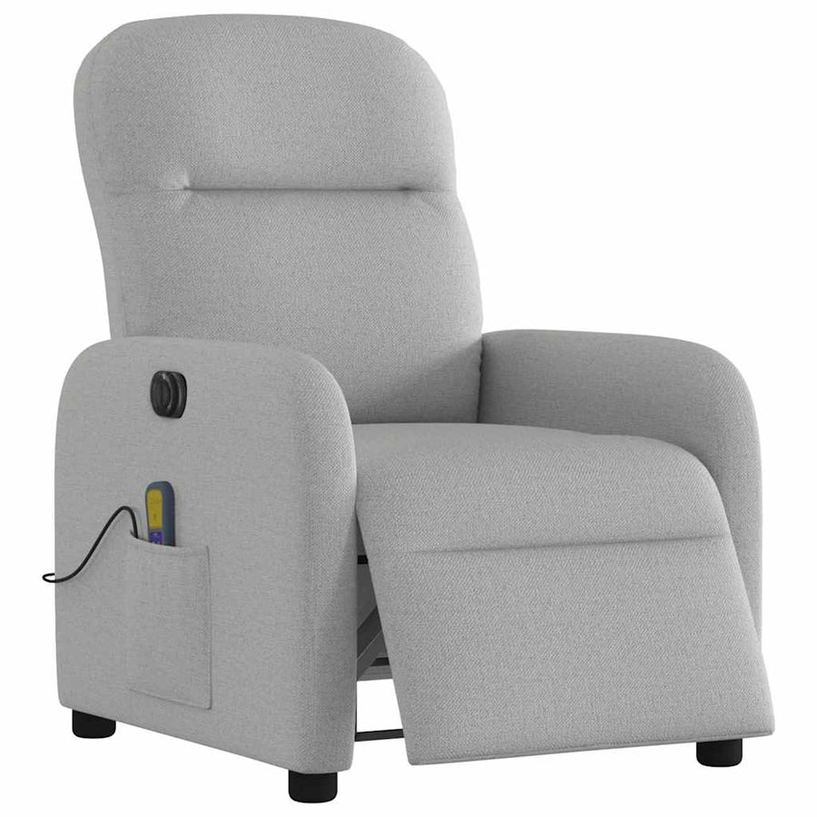 Massagestoel elektrisch verstelbaar stof wolk grijs