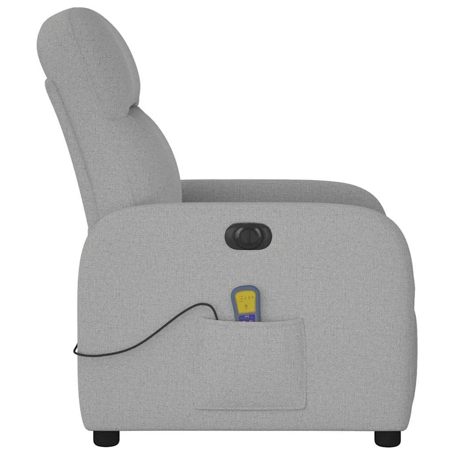 Massagestoel elektrisch verstelbaar stof wolk grijs