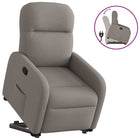 Rise and recline armchair adjustable fabric taupe