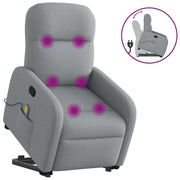 Adjustable Stand-Up Massage Chair Fabric Light Grey