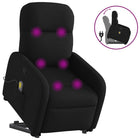 Reclining massage chair adjustable fabric black