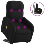 Reclining massage chair adjustable fabric black