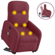 Recliner massage chair adjustable fabric wine red