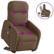 Lift-recliner massage chair adjustable fabric brown