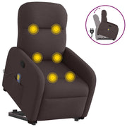 Lift massage chair adjustable fabric dark brown