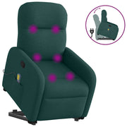 Adjustable stand-up massage chair dark green fabric