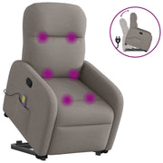 Adjustable stand-up massage chair, fabric, taupe