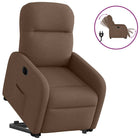 Recliner electrically adjustable fabric brown