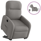 Sta-op-stoel elektrisch verstelbaar stof taupe 66x88x95 cm