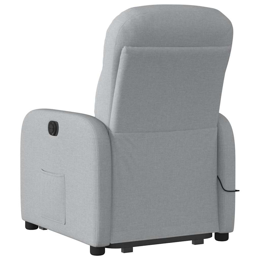 Sta-op-massagestoel elektrisch verstelbaar stof lichtgrijs
