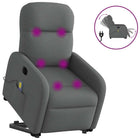 Electric Recliner Massage Chair Fabric Dark Grey