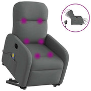Sta-op massagestoel elektrisch verstelbaar donkergrijs stof
