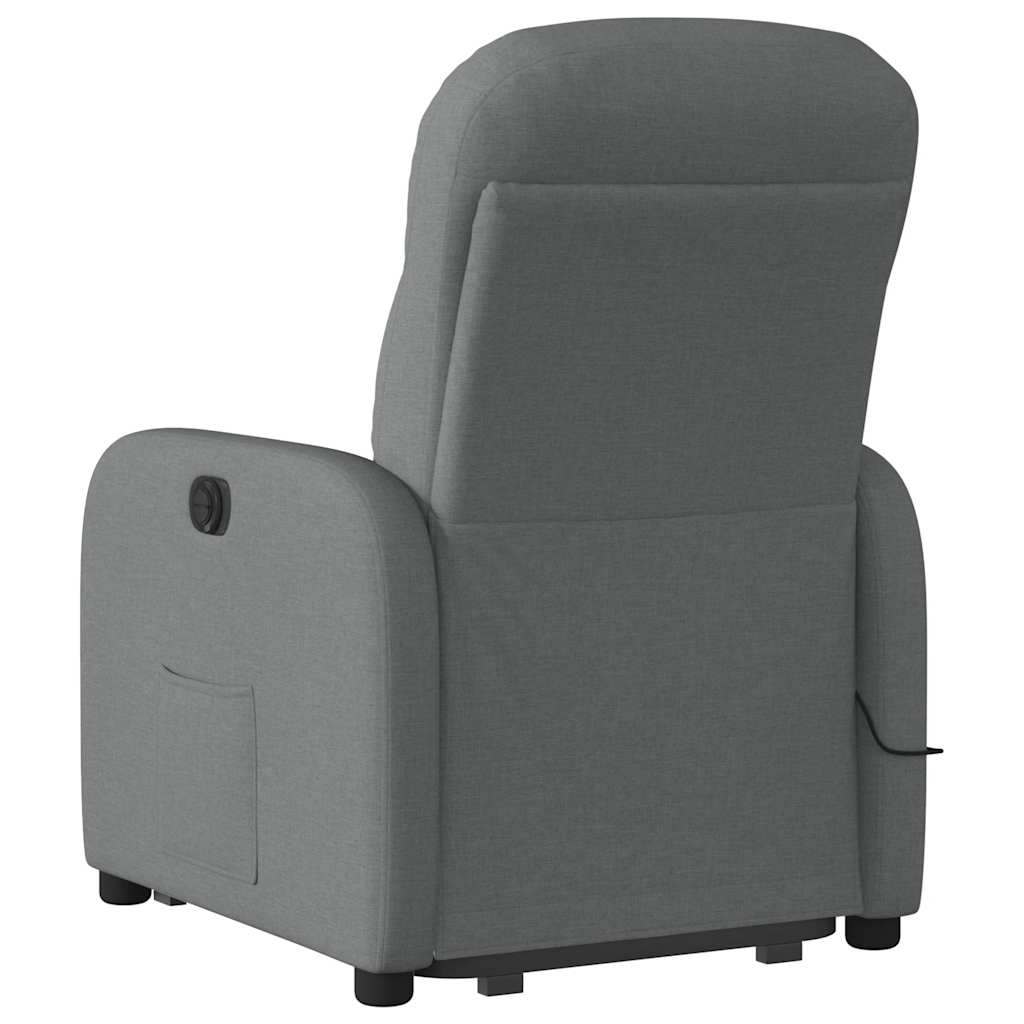 Sta-op-massagestoel elektrisch verstelbaar stof donkergrijs