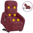 Recliner Massage Chair Electric Adjustable Fabric Wine Red
