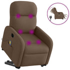 Sta-op massagestoel elektrisch verstelbaar stof bruin 66x88x95 cm