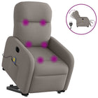 Electric adjustable lift massage chair fabric taupe