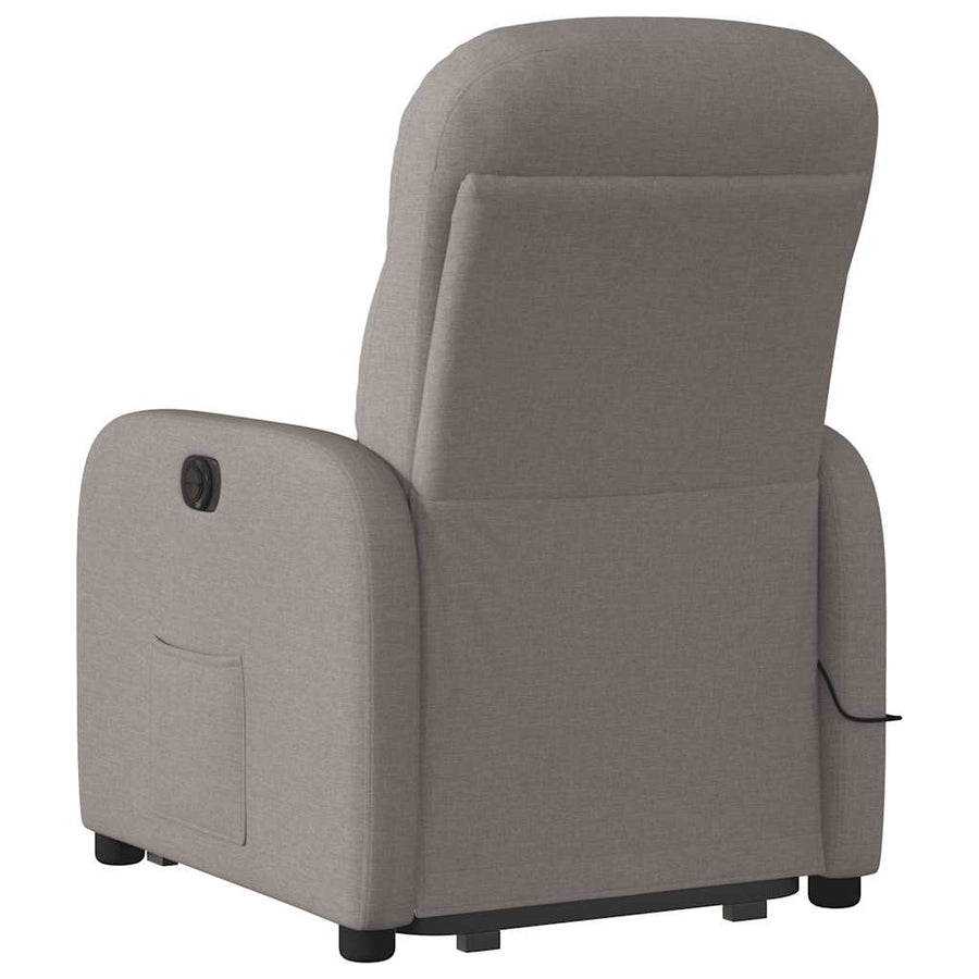 Sta-op-massagestoel elektrisch verstelbaar stof taupe