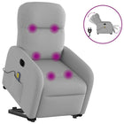 Electric adjustable stand-up massage chair fabric cloud grey