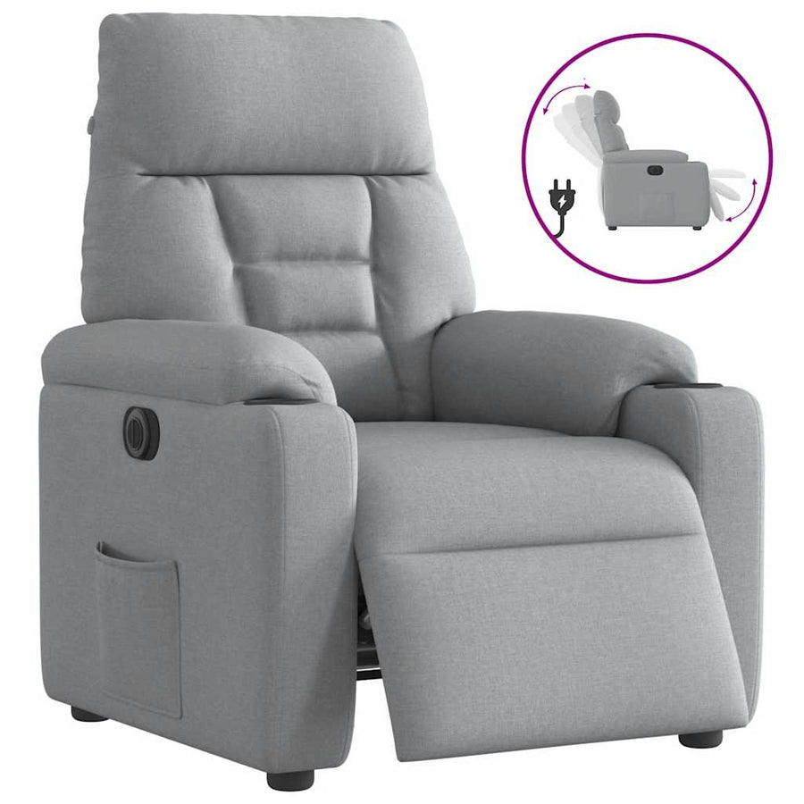 Fauteuil Stof Lichtgrijs Nee Elektrisch verstelbaar