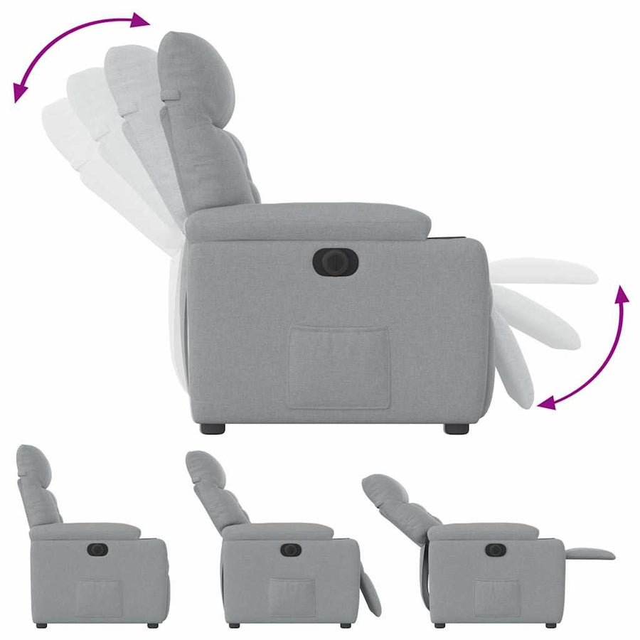 Fauteuil Stof Lichtgrijs Nee Elektrisch verstelbaar