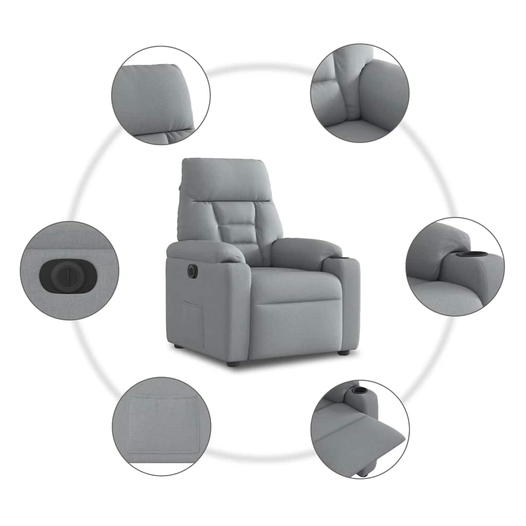 Fauteuil Stof Lichtgrijs Nee Elektrisch verstelbaar
