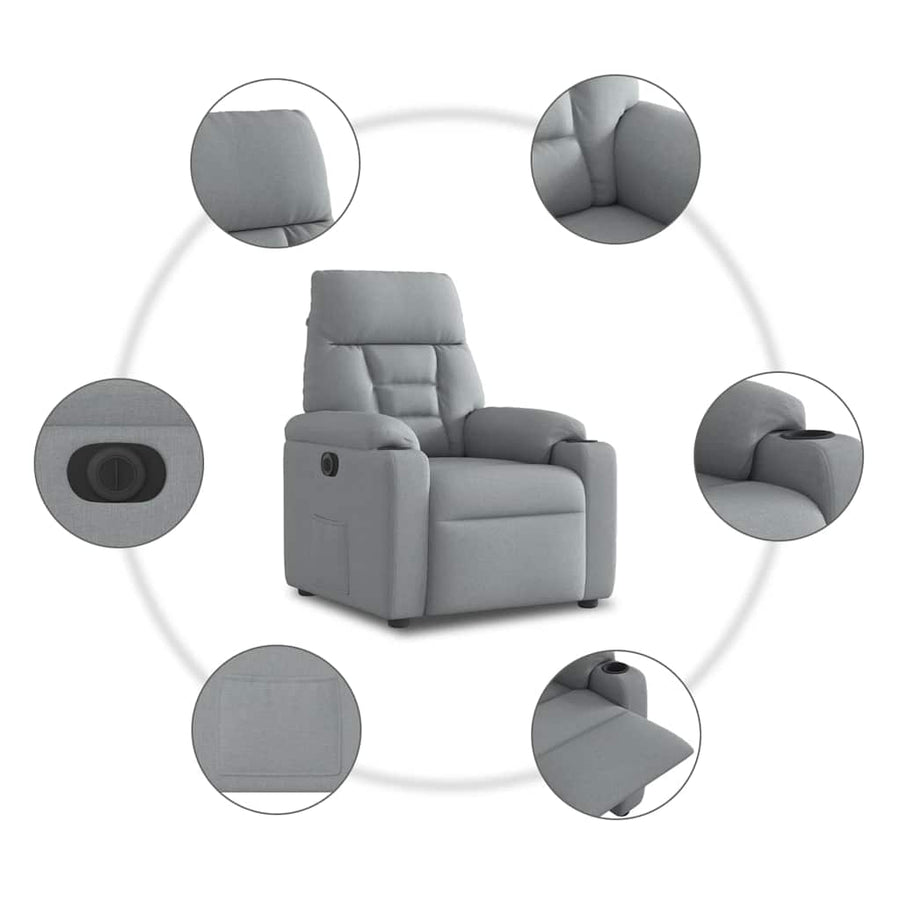 Fauteuil Stof Lichtgrijs Nee Elektrisch verstelbaar