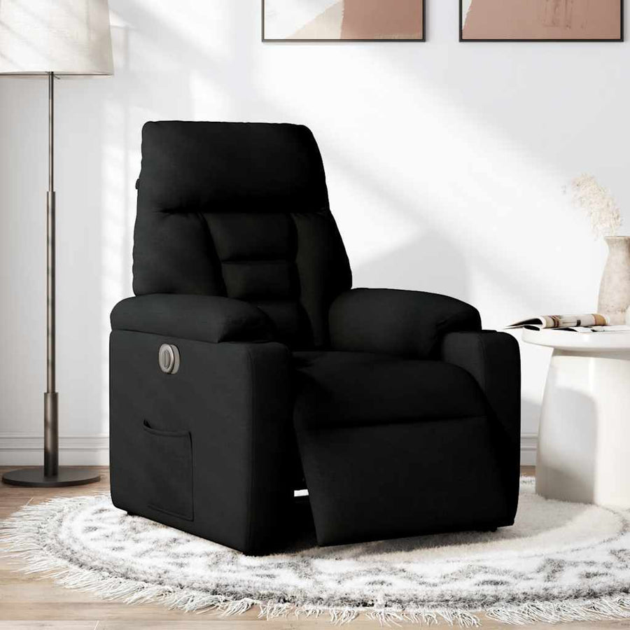 Fauteuil Verstelbaar Elektrisch Stof Zwart 1 Nee