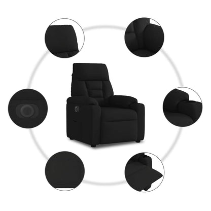 Fauteuil Verstelbaar Elektrisch Stof Zwart 1 Nee