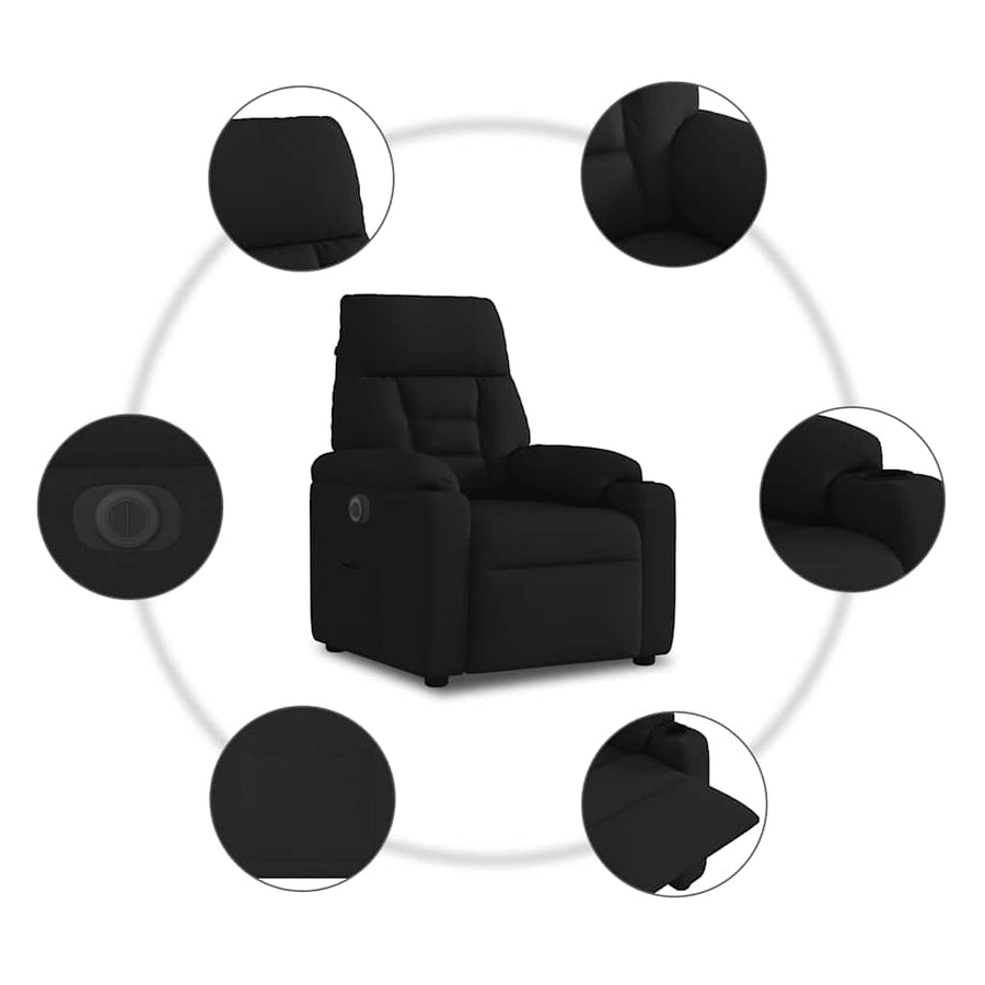 Fauteuil Verstelbaar Elektrisch Stof Zwart 1 Nee