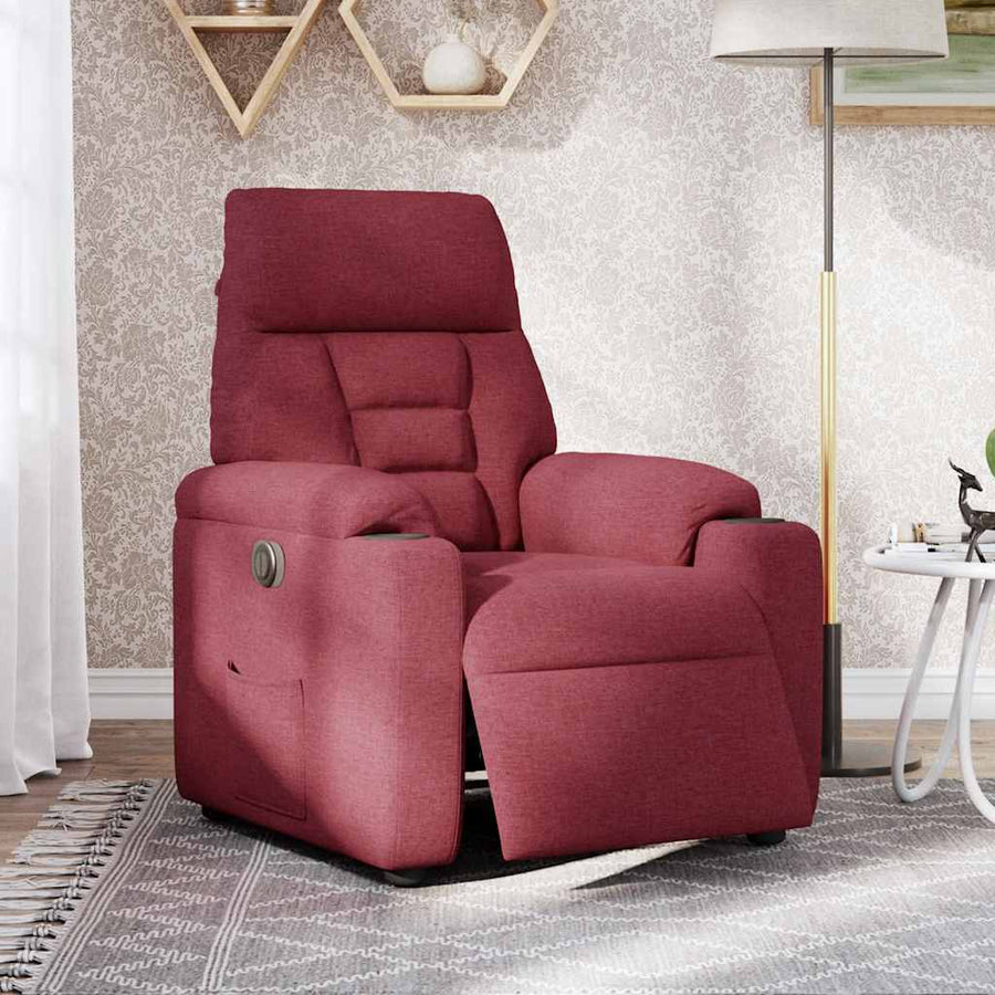 Fauteuil Verstelbaar Elektrisch Stof Wijnrood 1 Nee