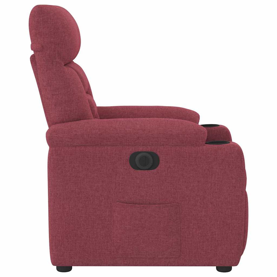 Fauteuil Verstelbaar Elektrisch Stof Wijnrood 1 Nee