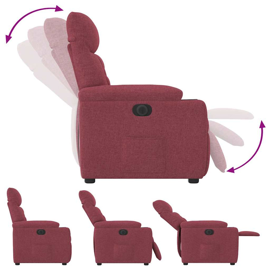 Fauteuil Verstelbaar Elektrisch Stof Wijnrood 1 Nee